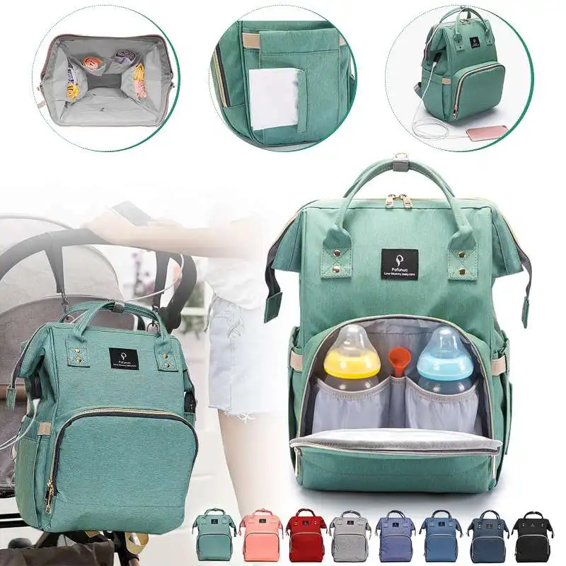 

Fashion USB Charger Mummy Bag Travel Backpack Baby Diaper Nappy Bottle External Charging Interface for Baby Care Fashion Bag