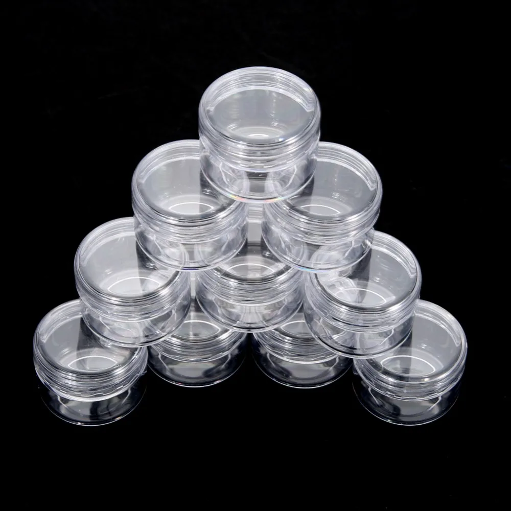 10Pcs 5g Cosmetic Empty Jar Pot Eyeshadow Makeup Face Cream Container Bottle Acrylic for Creams Skin Care Products makeup tool 100 pcs cosmetic bottle screw flat cover beautiful beauty skin care bottle washing and bathing dew storage container 20ml