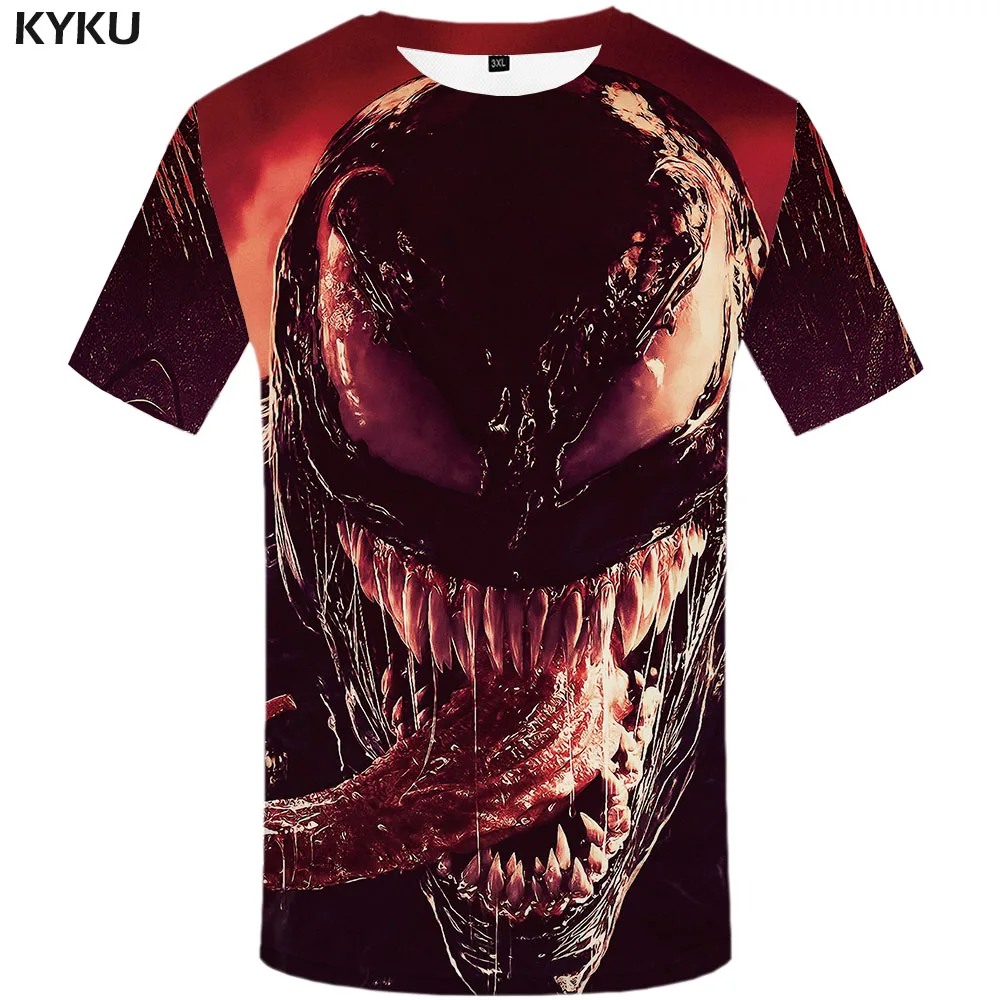 

Funny T shirts Venom Marvel T-shirt Men Avengers Tshirts Casual Gothic Shirt Print Carnage T-shirts 3d Short Sleeve Punk Rock