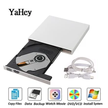 DVD ROM Optical Drive USB 2.0 External CD/DVD-ROM Player CD RW Burner Recorder Portatil for Laptop Computer pc Windows 7/8