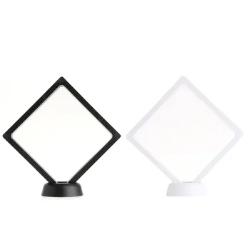 

PET Membrane Acrylic Jewelry Suspended Display Holder Case With Base 11*11*2CM