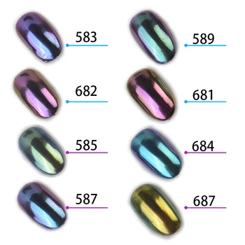 1g/box Chameleon Mirror Nail Glitters Shinning Powder Gorgeous Nail Art Chrome Pigment Manicure Dust Nail Art Decorations