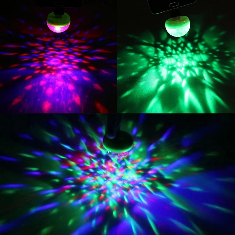 Control de voz pequeña lámpara de bola mágica RGB teléfono móvil usb cristal mágico bola lámpara de escenario 3 w mini colorido dj poco de magia bola