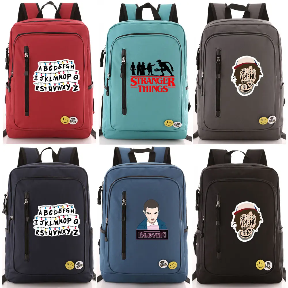 

Alphabet Riddle Stranger Things Boy Girl Book School bag Women Zip Bagpack Teenagers Schoolbags Men Student Backpack Packsack