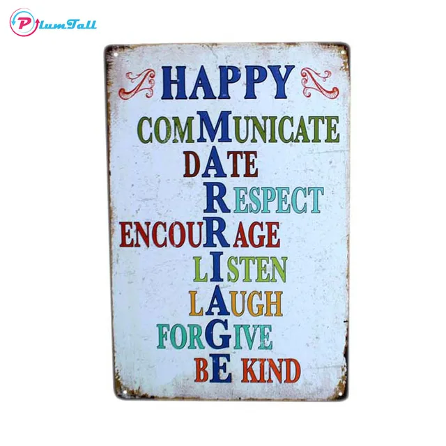 Hy Marriage Quote Vintage Metal Signs Home Decor Plaques Hy Marriage Quote Vintage Metal Signs Home Decor Plaques Retro Bar Tin Sign Pub Cafe