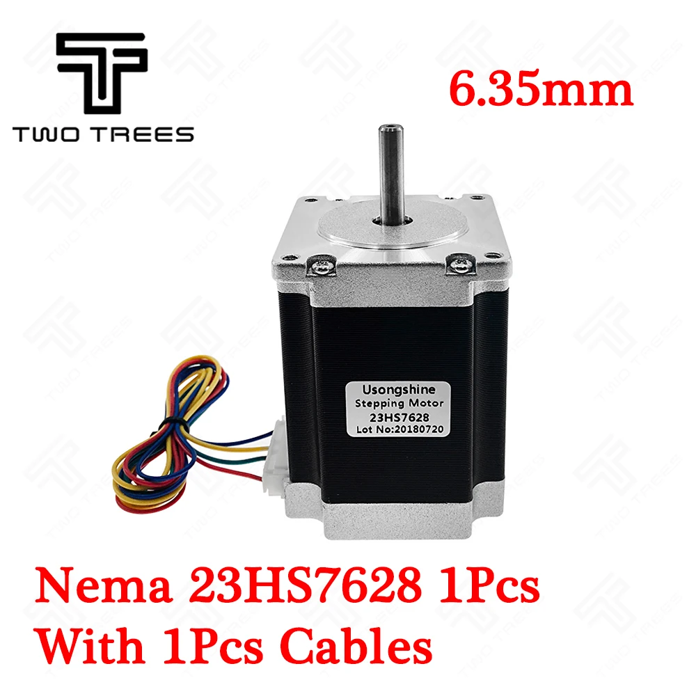 

Nema 23 Stepper 23HS7628 4-lead 76mm Shaft diameter 6.35mm Do motor 76 2.8A Do Motor 165 diame CNC Laser Moer Foam Plasma Cut
