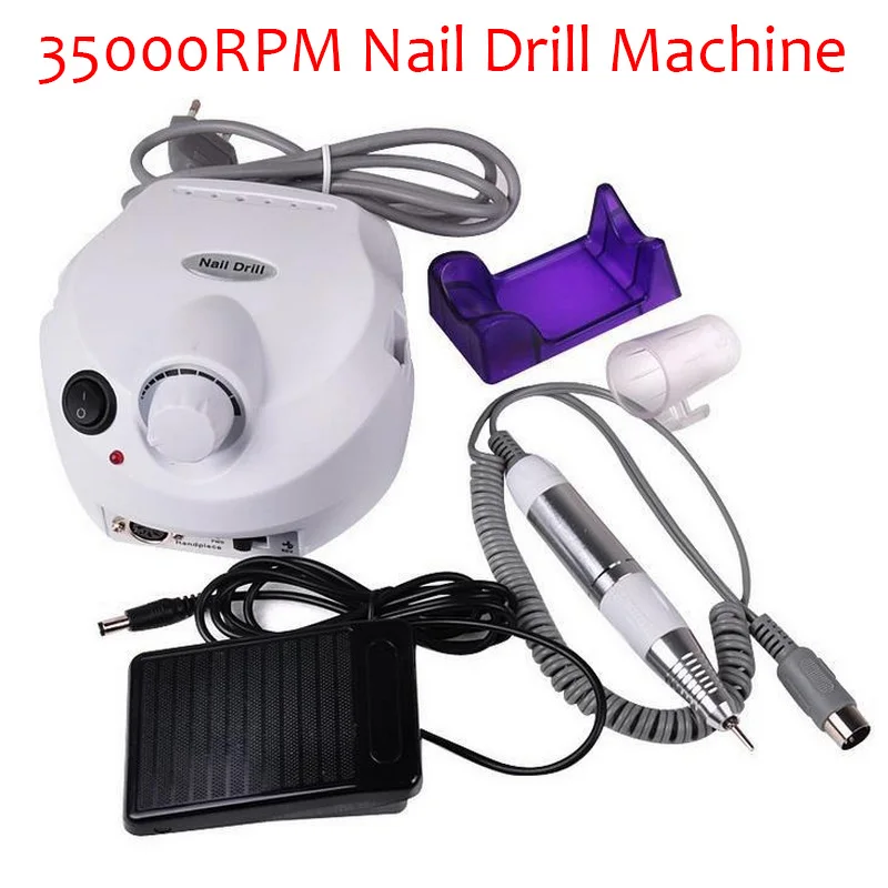 

US With Version Silicone Case Anti-scald Handle 35000RPM Pro Electric Nail Drill Machine EU/Manicure Machine File Kit Nail Tools