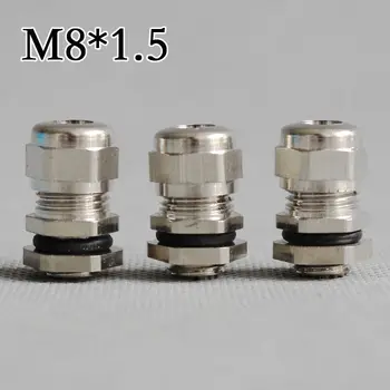 

4PCS/LOT CT046 M8*1.5 nickel plated copper joint brass Metal Cable fixed head Cable gland Cable waterproof joint IP68
