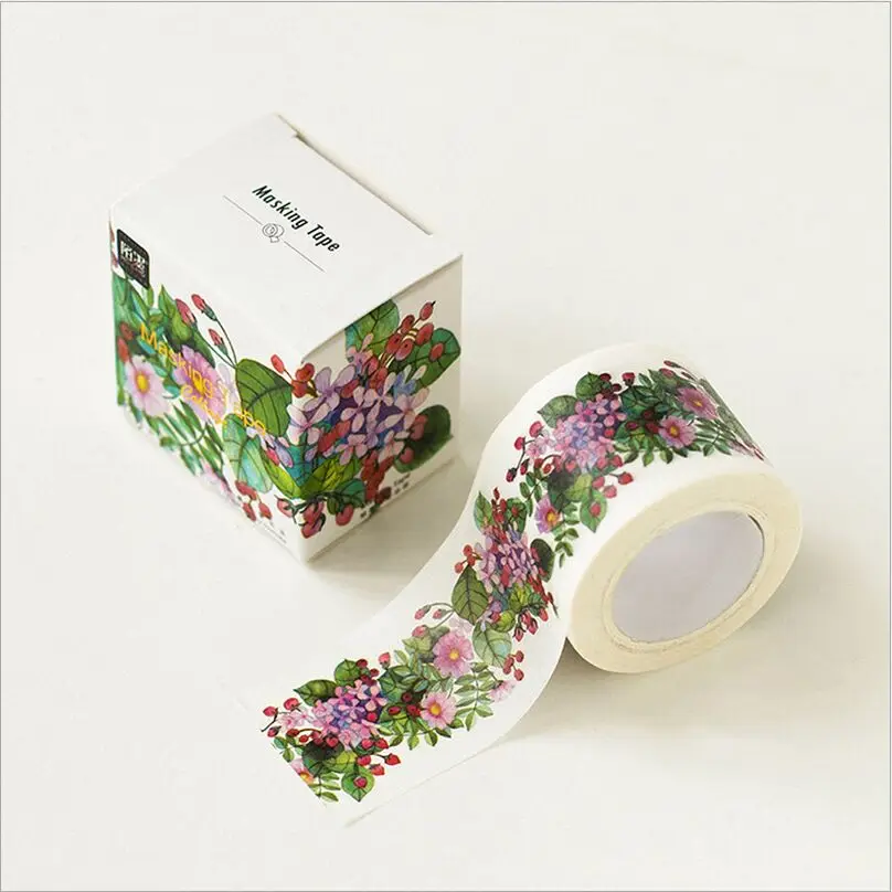 30mm Wide Blooming Flowers Garden Washi Tape Adhesive Tape DIY Diary