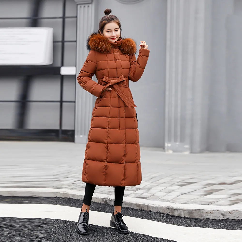 FREE OSTRICH Clothes coat Women Outerwear Fur Hooded Coat Long Cotton-padded Jackets Pocket Coats and Jacket women coat Winter