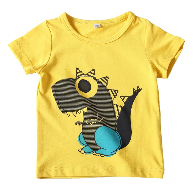 Low Price Clearance High Quality Summer Kids Dinosaur T shirts Short Sleeve for Boys Cotton 1 8Y