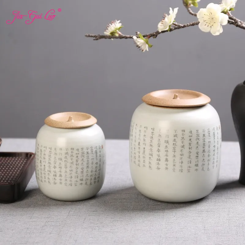 

JIA-GUI LUO Ceramic Tea Box Portable Travel Storage Box Dried Fruit Coffee Bean Storage Box Storage Tank D061