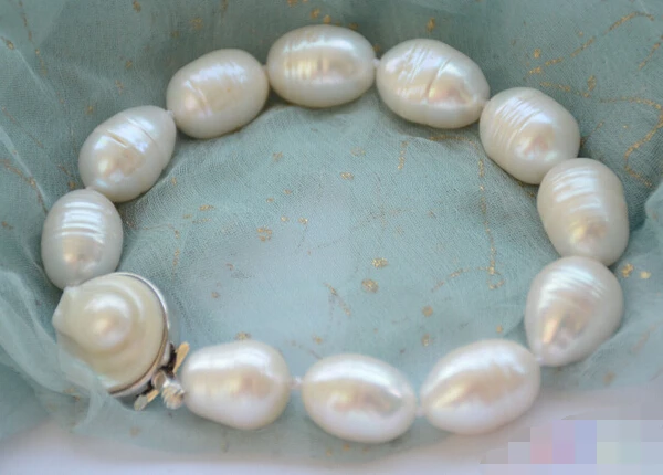 

free shipping 08645 NATURE WHITE RICE freshwater pearl BRACELET