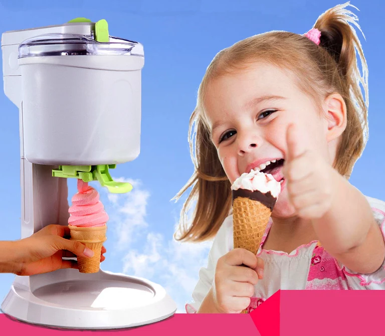220V 21W DIY Electric Fruit Ice Cream Machine Home Ice Cream Maker 1L