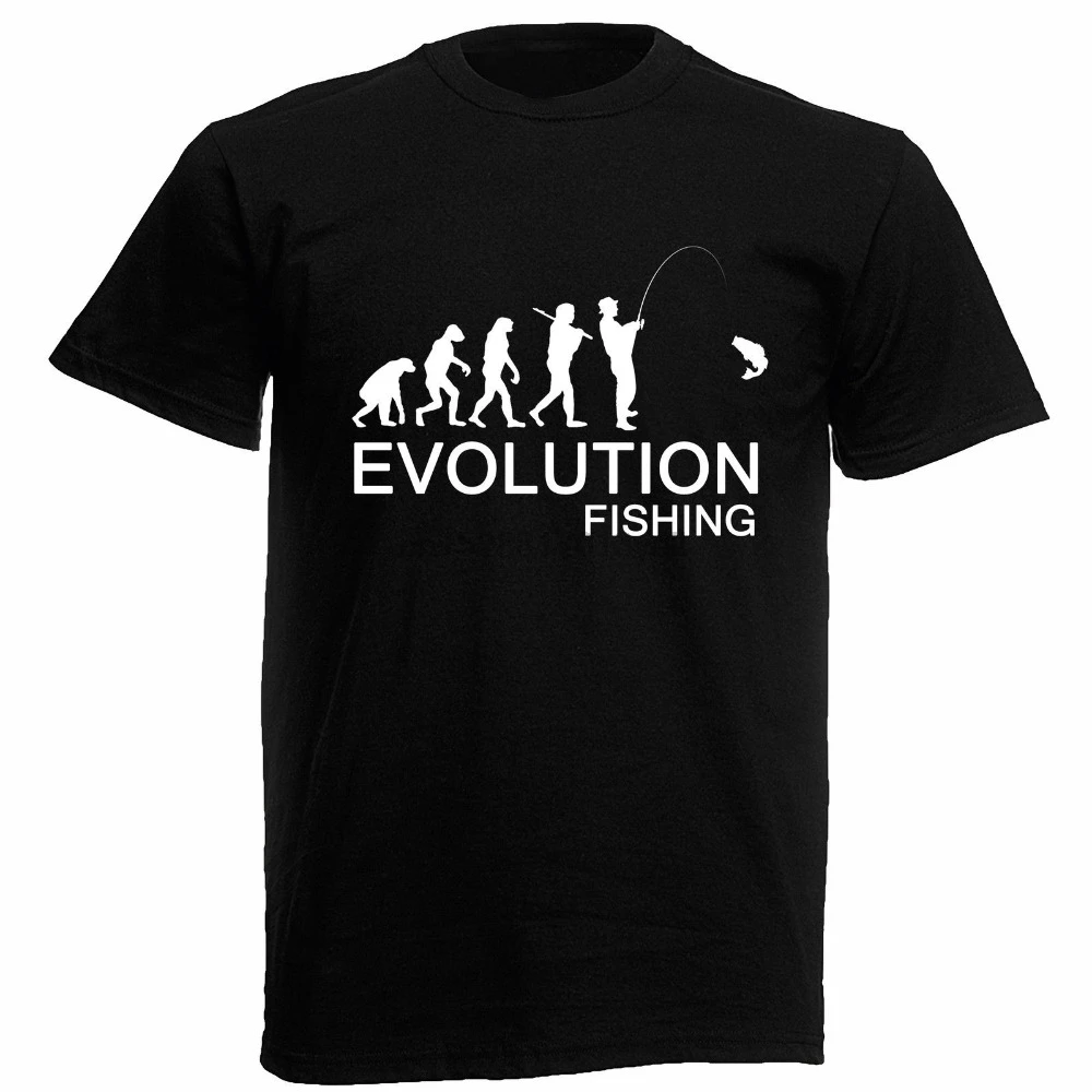 2018 Новое поступление футболка унисекс Evolution FIshin camiseta divertida pescar s m l xl футболки с