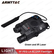 Тактический Airsoft вспышка светильник SF PEQ LA-5C UHP зеленый и ИК лазерный тактический светильник комбо с дистанционным управлением светильник задний переключатель