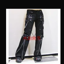Мужская одежда GD волос стилист уличной моды не мейнстрим панк молния Досуг заклепки газа колокол мотобрюки для мужчин