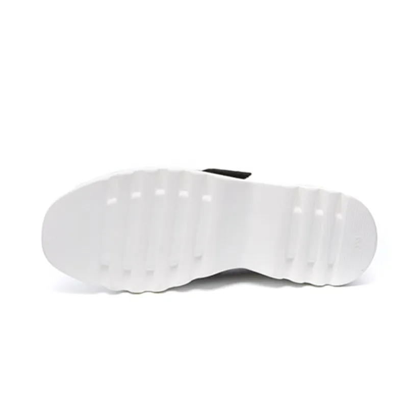 Women's Pumps Genuine Leather Shoes Woman 2019 Spring Autumn Fashion Buckle White/black Shoes High Heels Platform Ladies Shoe