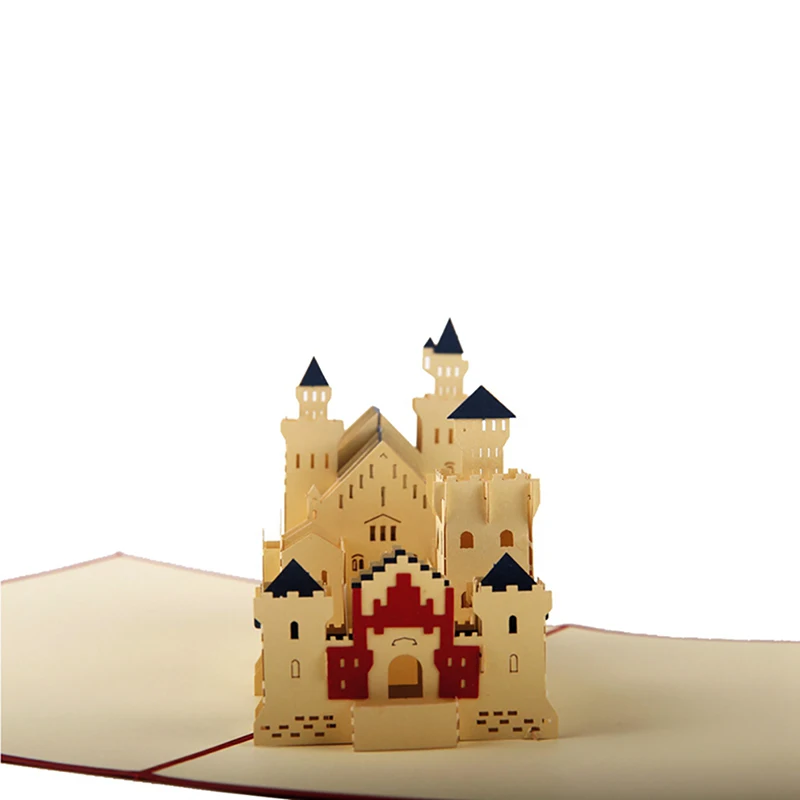 3D лазерная резка ручной работы Лебедь форт Шлосс Neuschwanstein бумажные
