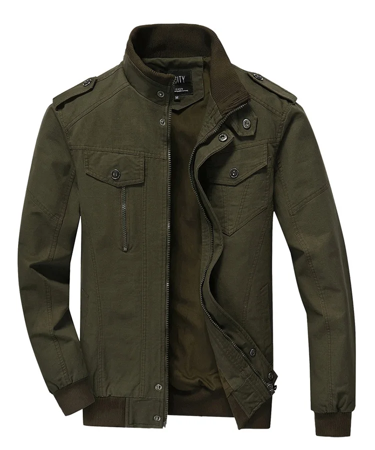 LetsKeep, Весенняя армейская куртка-бомбер, Мужская Осенняя Тактическая Военная куртка, Мужская хлопковая повседневная куртка, пальто размера плюс 6XL, MA340 - Цвет: Army Green