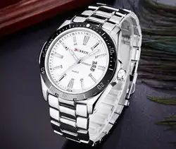CURREN бренд часы для мужчин модные бизнес наручные часы дисплей Дата кварцевые Мужской сталь Группа водонепроница