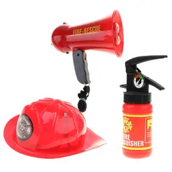 3 шт. пожарный Набор детских игрушек ролевые игры с пожарным, огнем истребитель мегафоны W/сирена звук Детская безопасность шлем