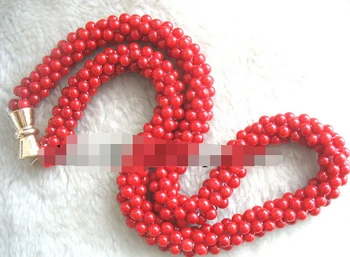 

women good xiuli 002359 coral red round handcraft necklace nature