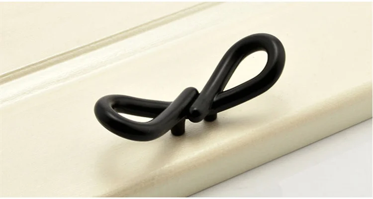 Креативный черный галстук-бабочка дизайн ручка шкаф двери ручки ящика Мебельная фурнитура Деревообработка украшения