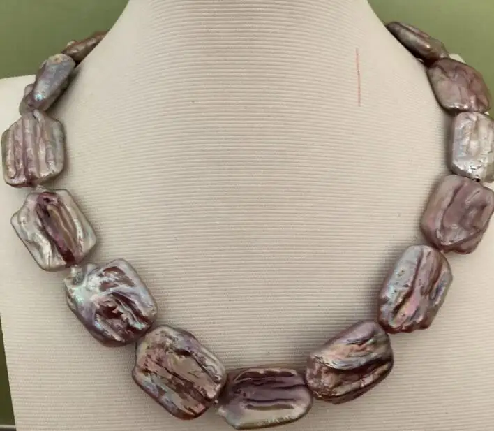 

14-20mm baroque lavender pearl necklace 18inch 36"