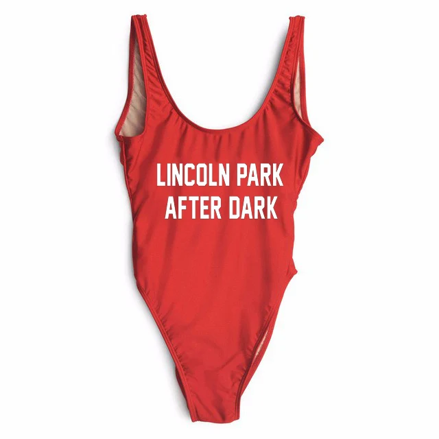 LINCOLN PARK AFTER DARK женский сексуальный Топик с буквенным принтом Комбинезон купальный костюм боди с открытой спиной купальник цельный комбинезон