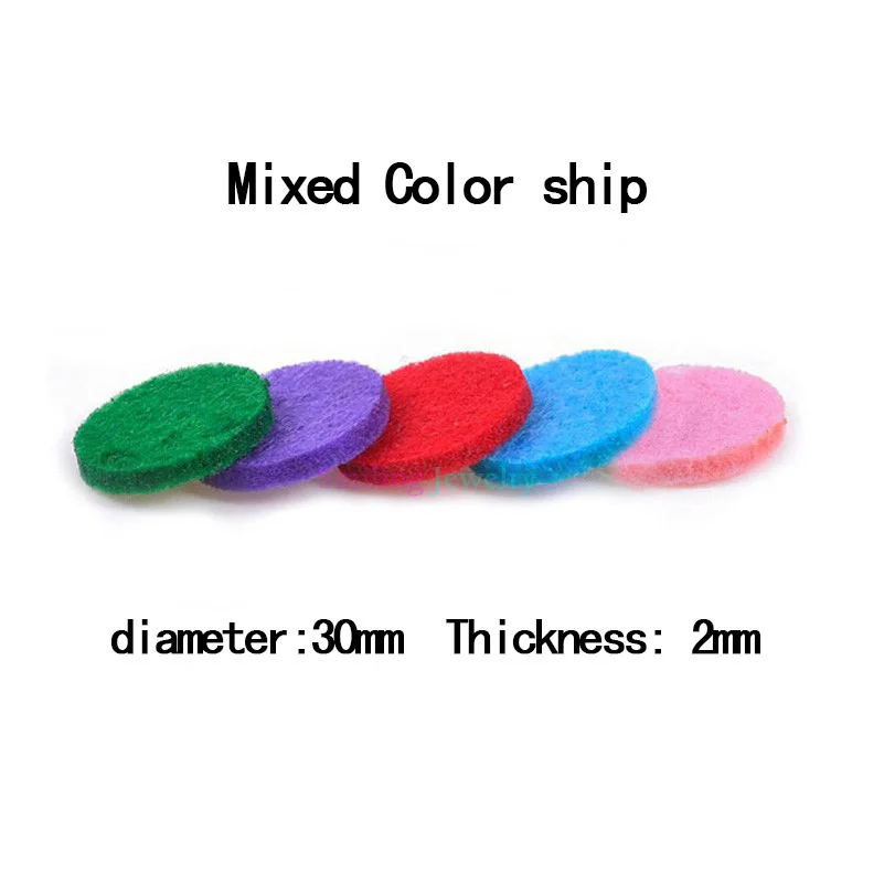 100 шт 25 мм 30 мм Разноцветные прокладки толстые войлочные Сменные подушечки для ароматерапии эфирное масло диффузор кулон парфюм ожерелье