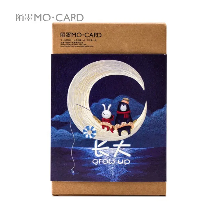 

30pcs/lot Grow Up Cartoon Animals Kawaii Cartoon Postcards Cute DIY Envelop Gift Card Creative Bookmark