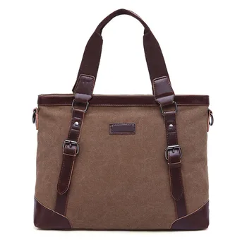 

Vintage Men Messenger bags Male Business Canvas Laptop Bag Men's Shoulder Tote Travel Bag Fashion Briefcase