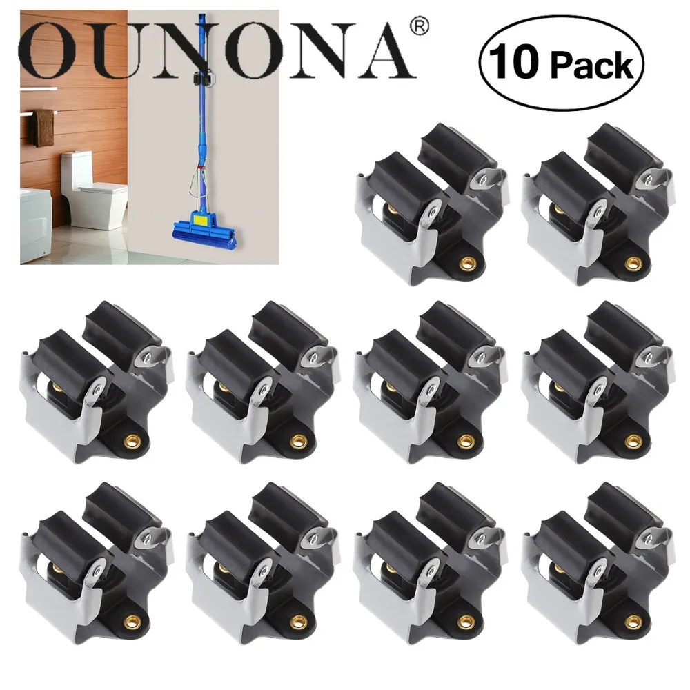 Buy OUNONA 10PCS Hanger Mop and Broom Holder Broom Organizer Grip Clips Wall