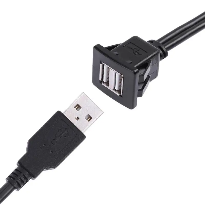 Кабель удлинитель с двумя USB разъемами 1 м|usb flush mount|usb flushusb car cable |