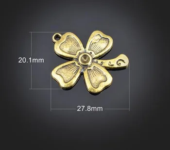 

100pcs Antique Gold Four Leaf Clover Jewelry Charms Pendants -DIY Necklace Bracelet Metal Fashion Accessories 27.8 mm X 20.1mm