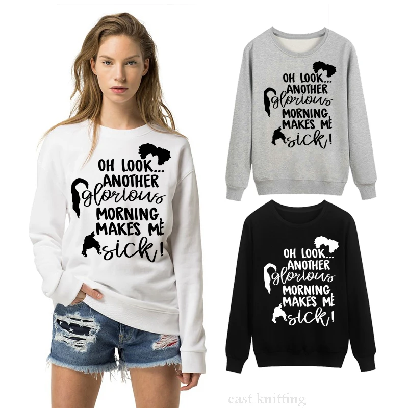 

WS0149 New Women Halloween Hoodies Unisex Witch Crew Neck Sweatshirt