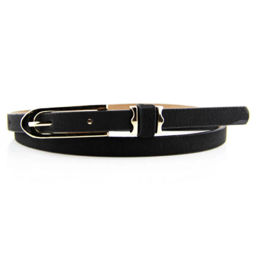

Fashion Women Lady Multicolor Waistband PU Leather Thin Skinny Belt Buckle Waist