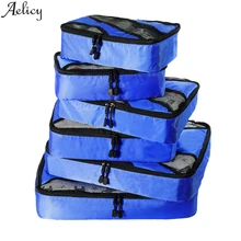 Aelicy нейлоновая Упаковка Куб Дорожная сумка унисекс 6 шт. упаковочные органайзеры большой емкости многофункциональная Водонепроницаемая дорожная посылка