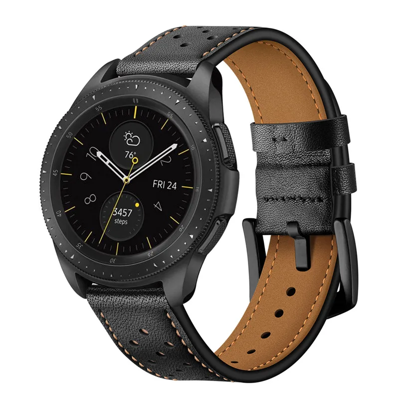 

ASHEI 22mm Watchband For Galaxy Watch 46mm Band Gear S3 Bands Breathable Leather 20mm Wrist Strap For Samsung Galaxy Watch 40mm