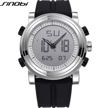 New SINOBI company Sports Chronograph Men’s Wrist Watches Digital Quartz double Movement Waterproof Diving Watchband Males Clock