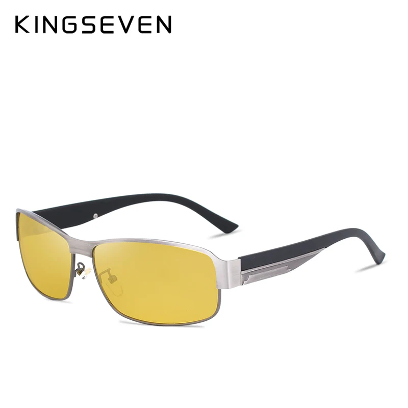 KINGSEVEN-노란색 편광 선글라스 UV400, 남성 여성 야간 투시경 고글 운전 안경 드라이버 항공 태양 안경