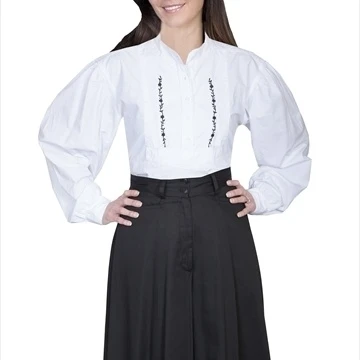 Scully RW579-WHT-M Women Rangewear Inset Bib Shirt - White Medium (1)