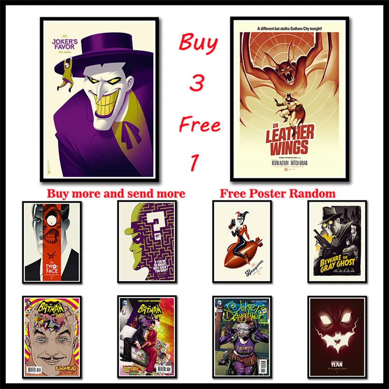 

DARK KNIGHT BATMAN Anime Coated Paper poster wall art painting poster home decor Frameless