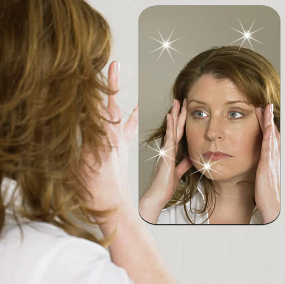 Mirror Wall Sticker Bedroom Rectangle Self Adhesive Living Room Decor