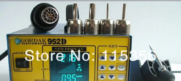Gordak-952D цифровой displayer 2 в 1 станция для распайки горячего воздуха Тепловая пушка с SMD паяльной станцией