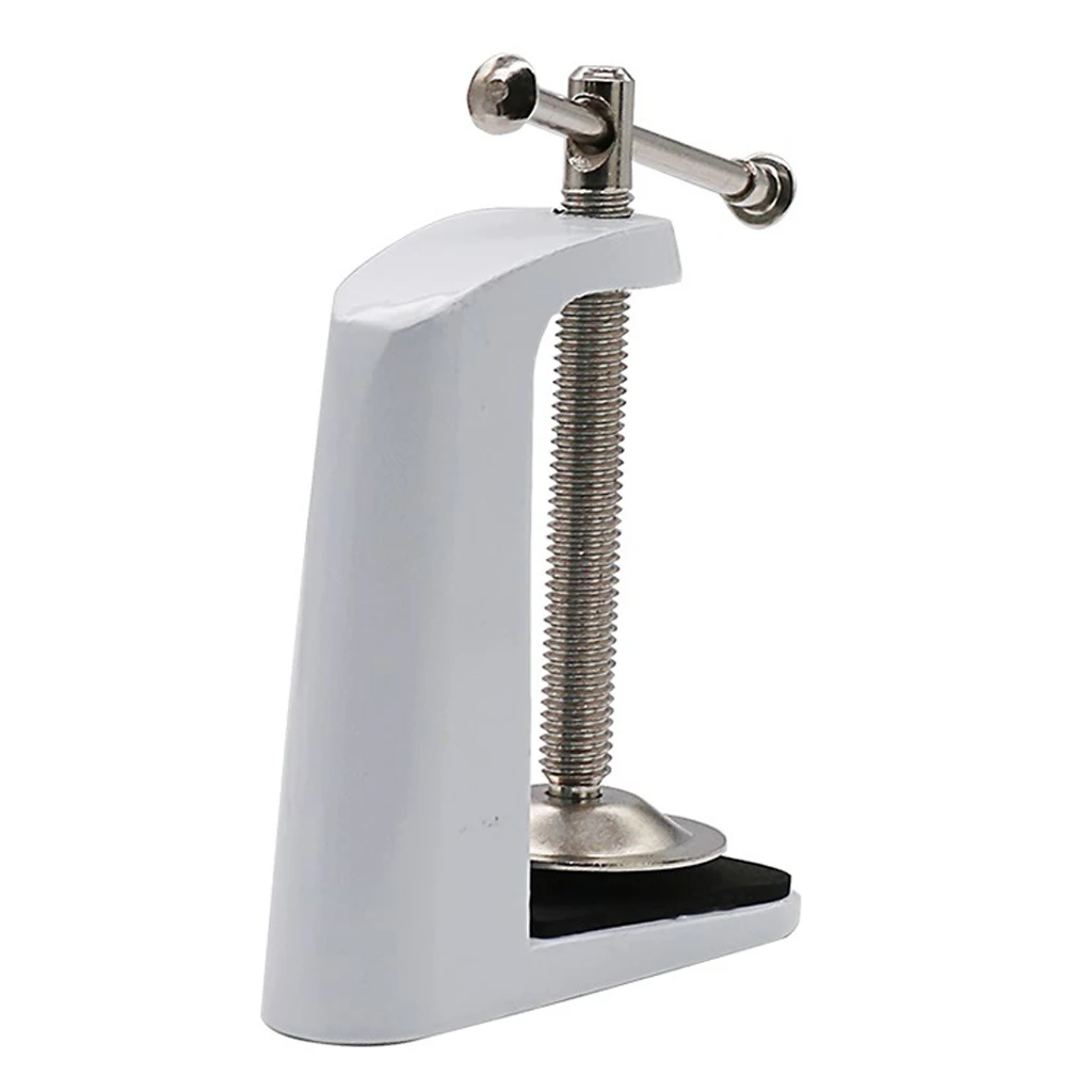 2 Pieces Metal Adjustable Arm Desk Clamp Table Lamp Clip Holder Stand White
