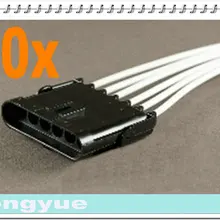 Longyue 10 шт 6-Way Мужской comnector свинья хвост Погодный пакет жгутов 25 см провода