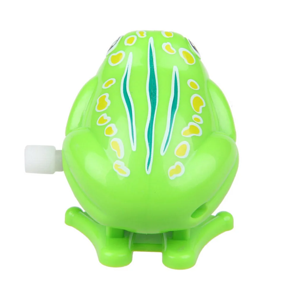 Children Lovely Cute Green Color Jumping Frog Clockwork Toy for Kids Plastic Classic Wind Up Toy for above 3 years old kids