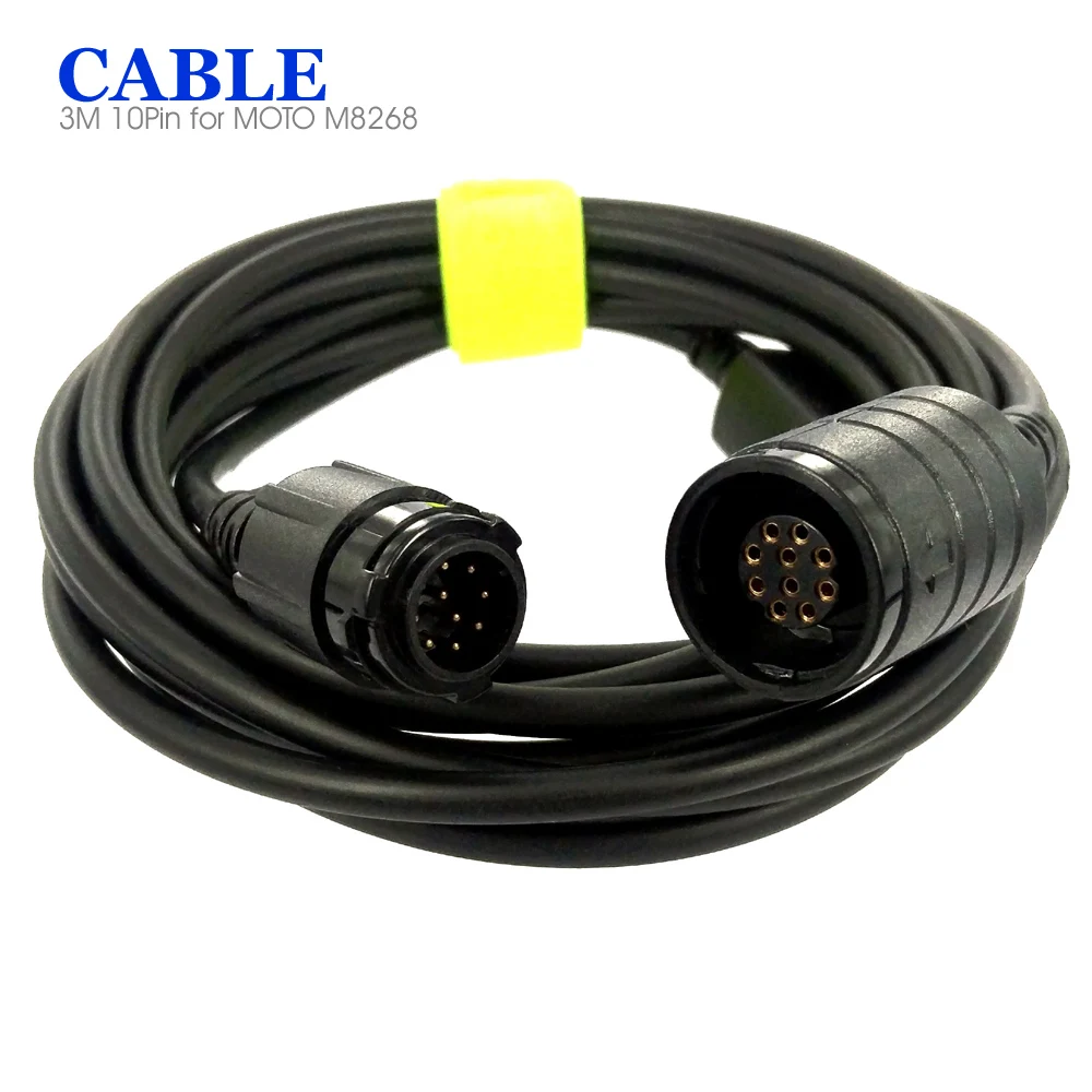 10 Pin Microphone Earpiece Extended Cable for Motorola M8268 Car Radio 00